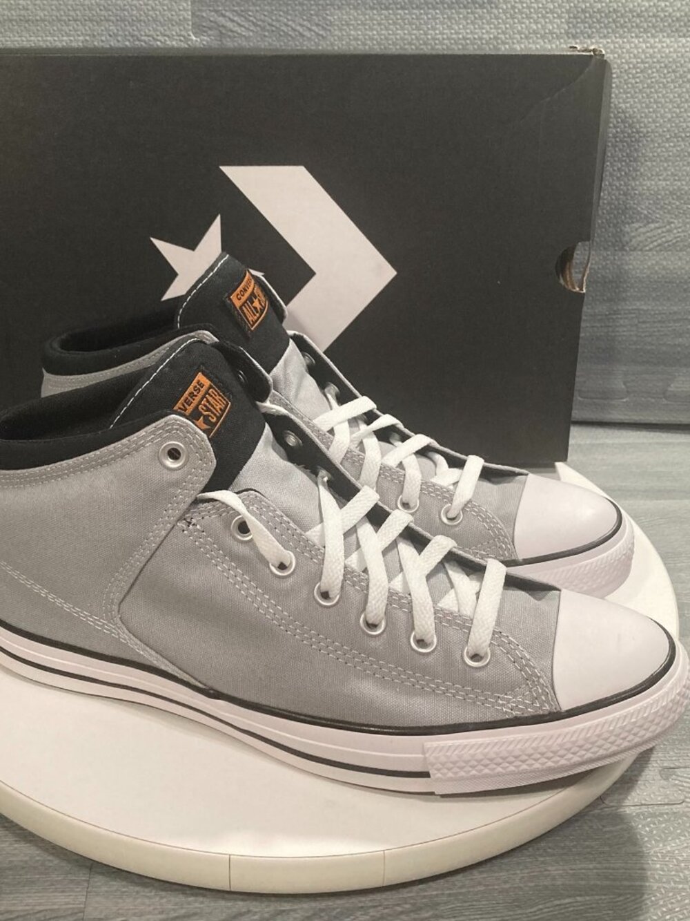 Converse Chuck Taylor All Star High Street Mid Sneakers Mens 12 Ash Stone Black